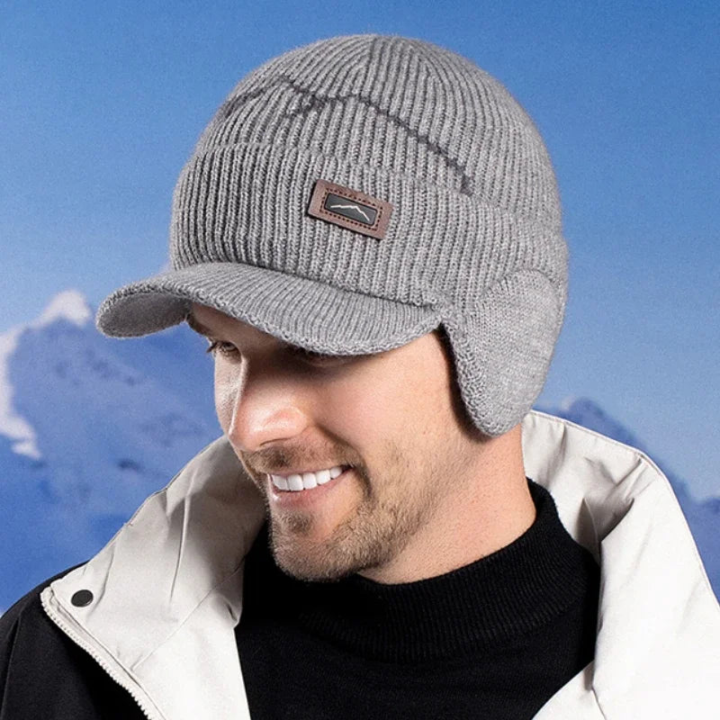 Bonnet homme à visière et cache-oreilles