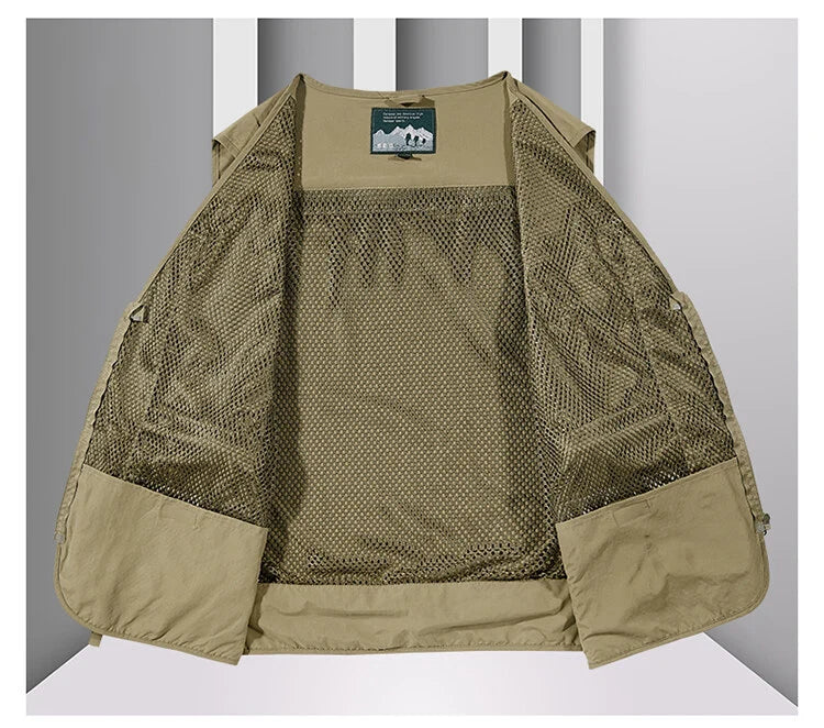 Gilet respirant multipoches homme