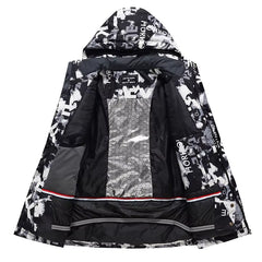 Veste de ski imprimée à capuche homme