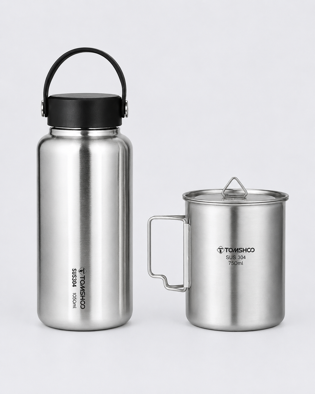 Gourde acier inoxydable + tasse intégrée