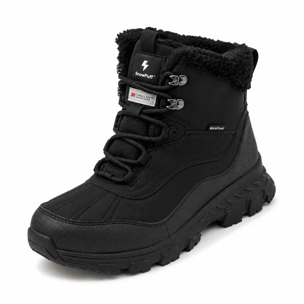 Bottes de neige à lacets fourrées unisexes