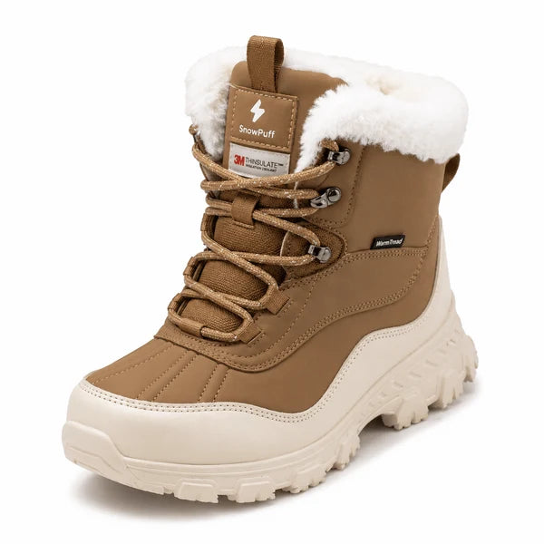 Bottes de neige à lacets fourrées unisexes