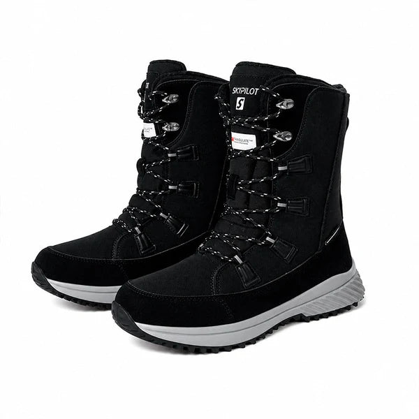Bottes de neige hautes à lacets unisexes