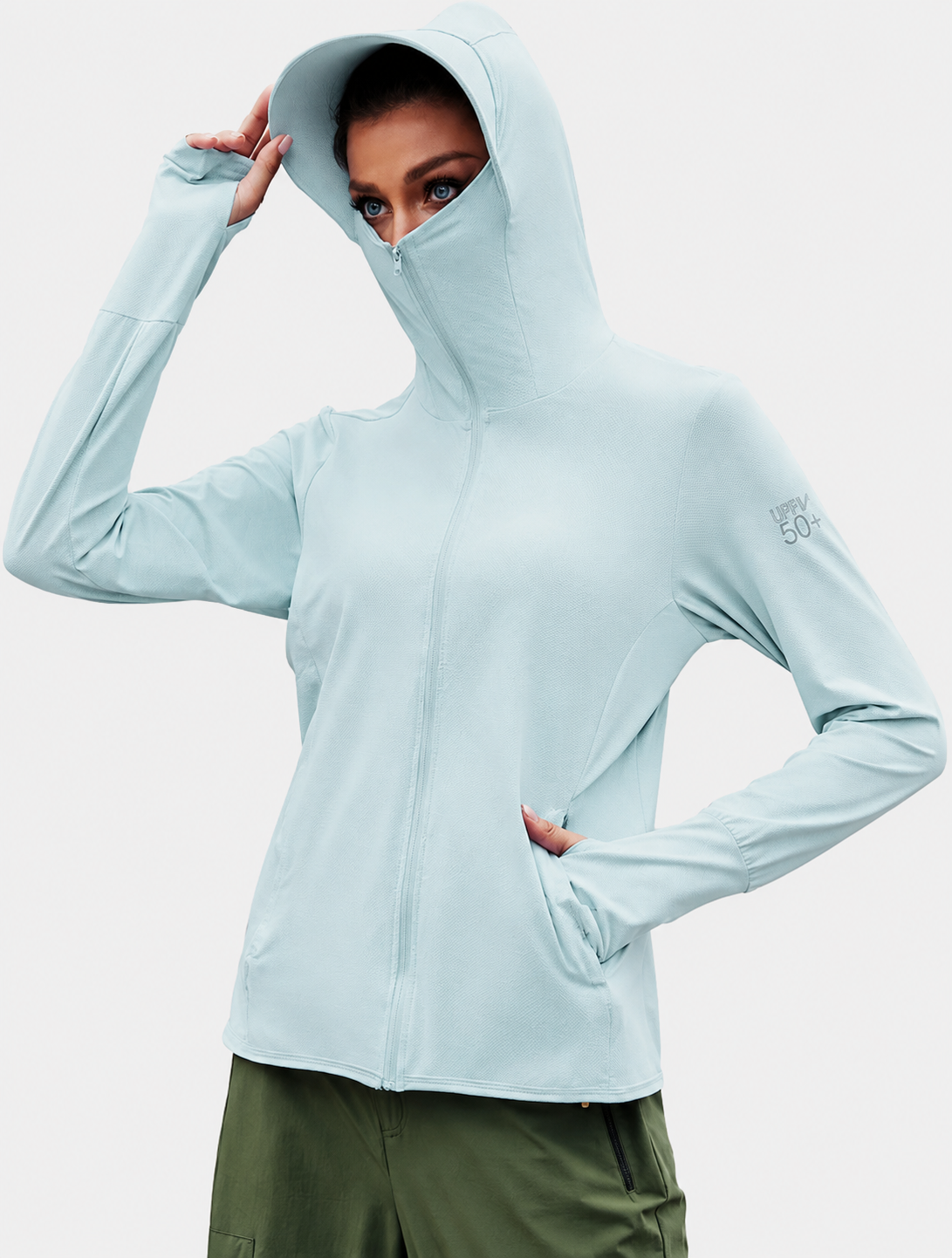 Veste à capuche randonnée anti UV femme UPF50+
