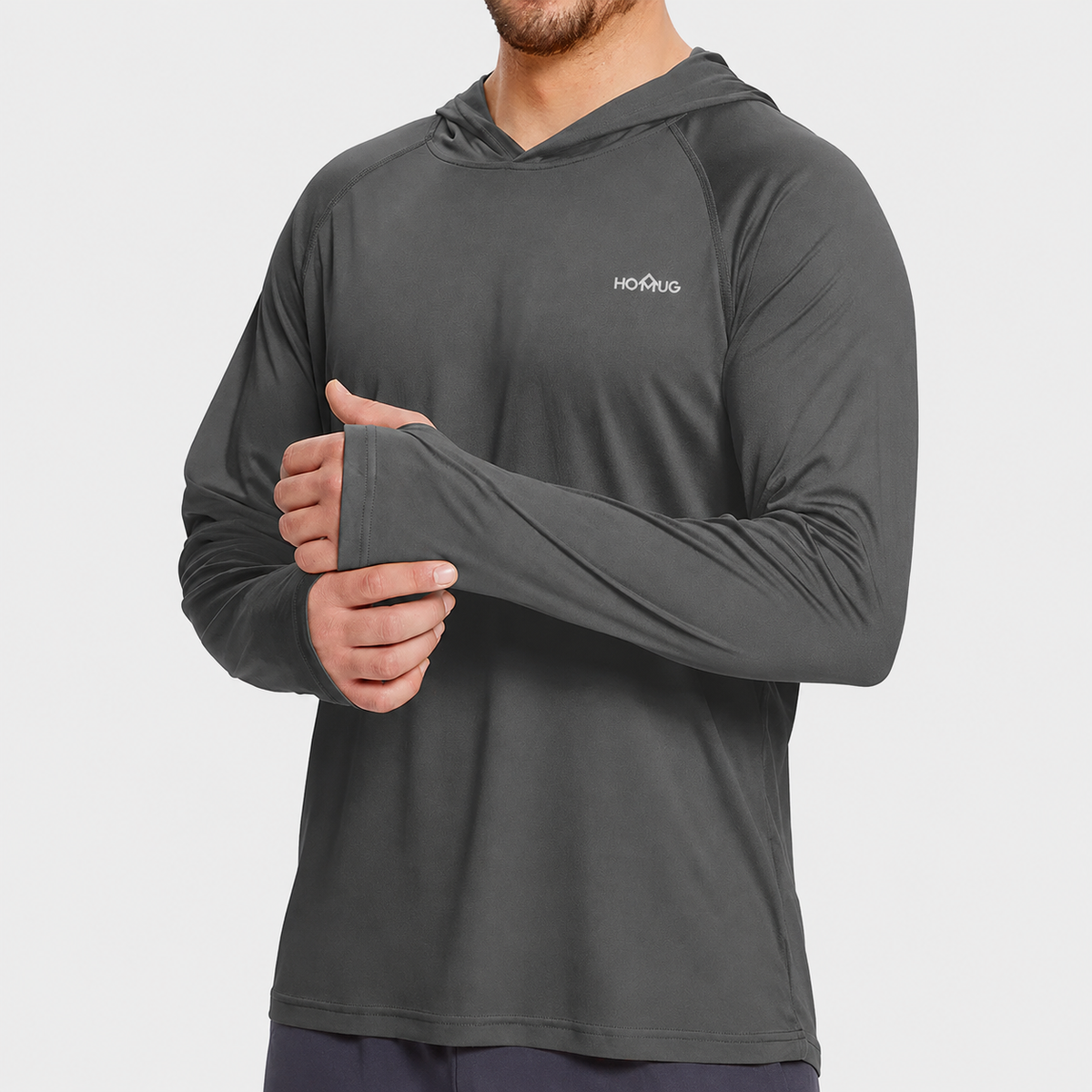 T-shirt à capuche randonnée anti UV homme UPF50+
