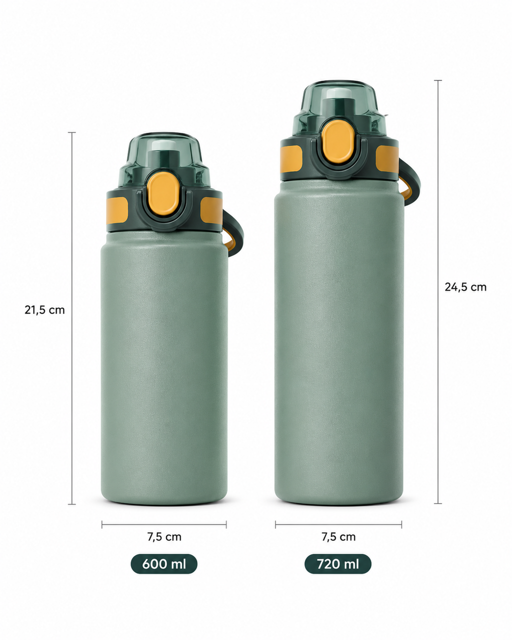 Gourde isotherme avec paille 600/720 ml
