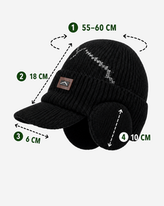 Bonnet homme à visière et cache-oreilles