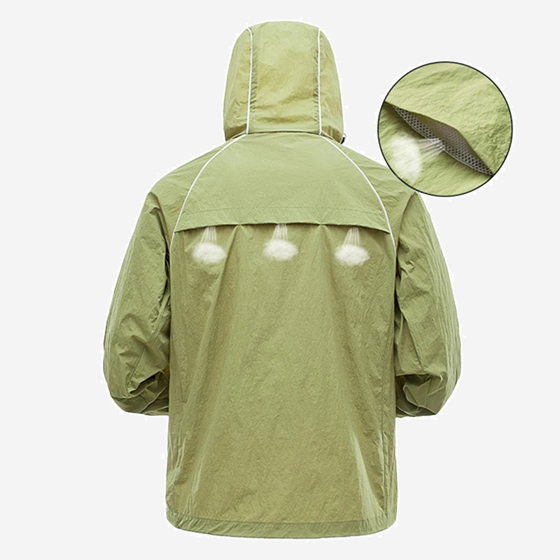 Veste de randonnée légère imperméable UPF 50+