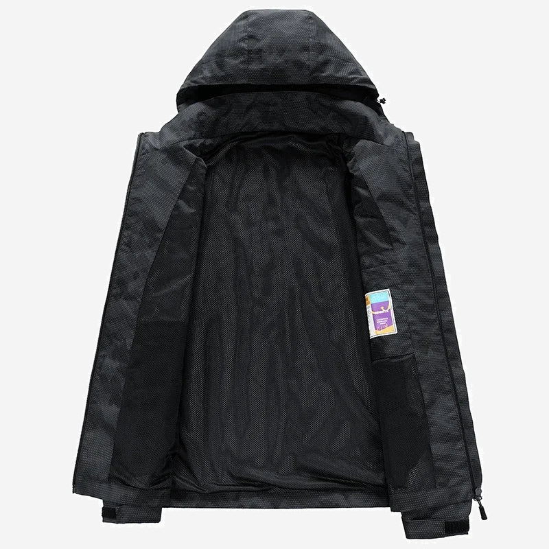 Veste de randonnée imperméable à capuche amovible