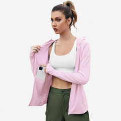 Veste à capuche randonnée anti UV femme UPF50+