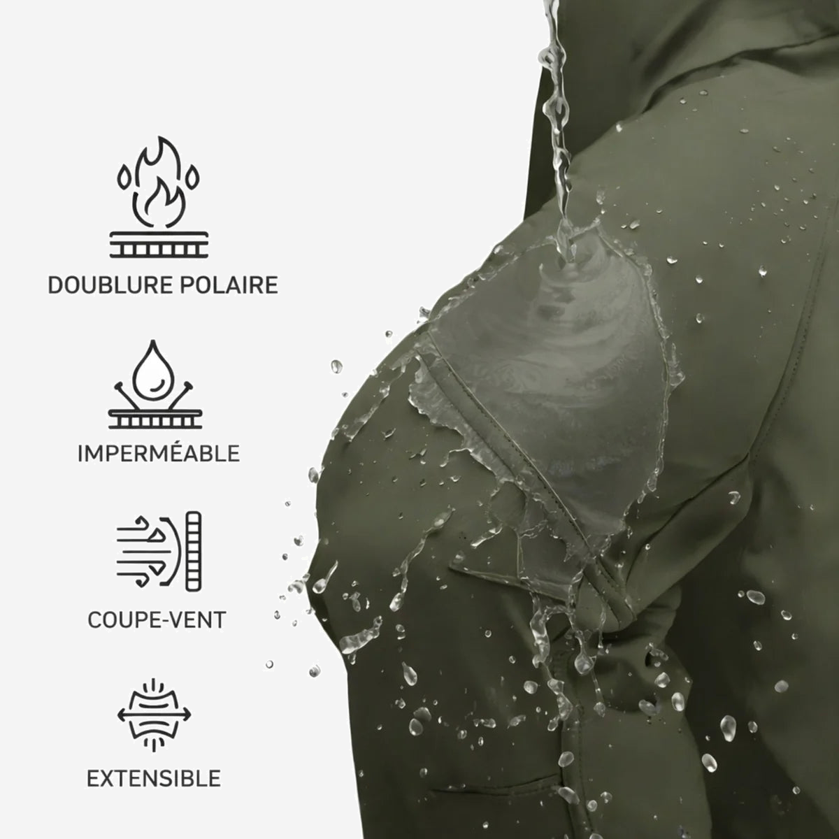 Pantalon de randonnée hiver homme doublé polaire