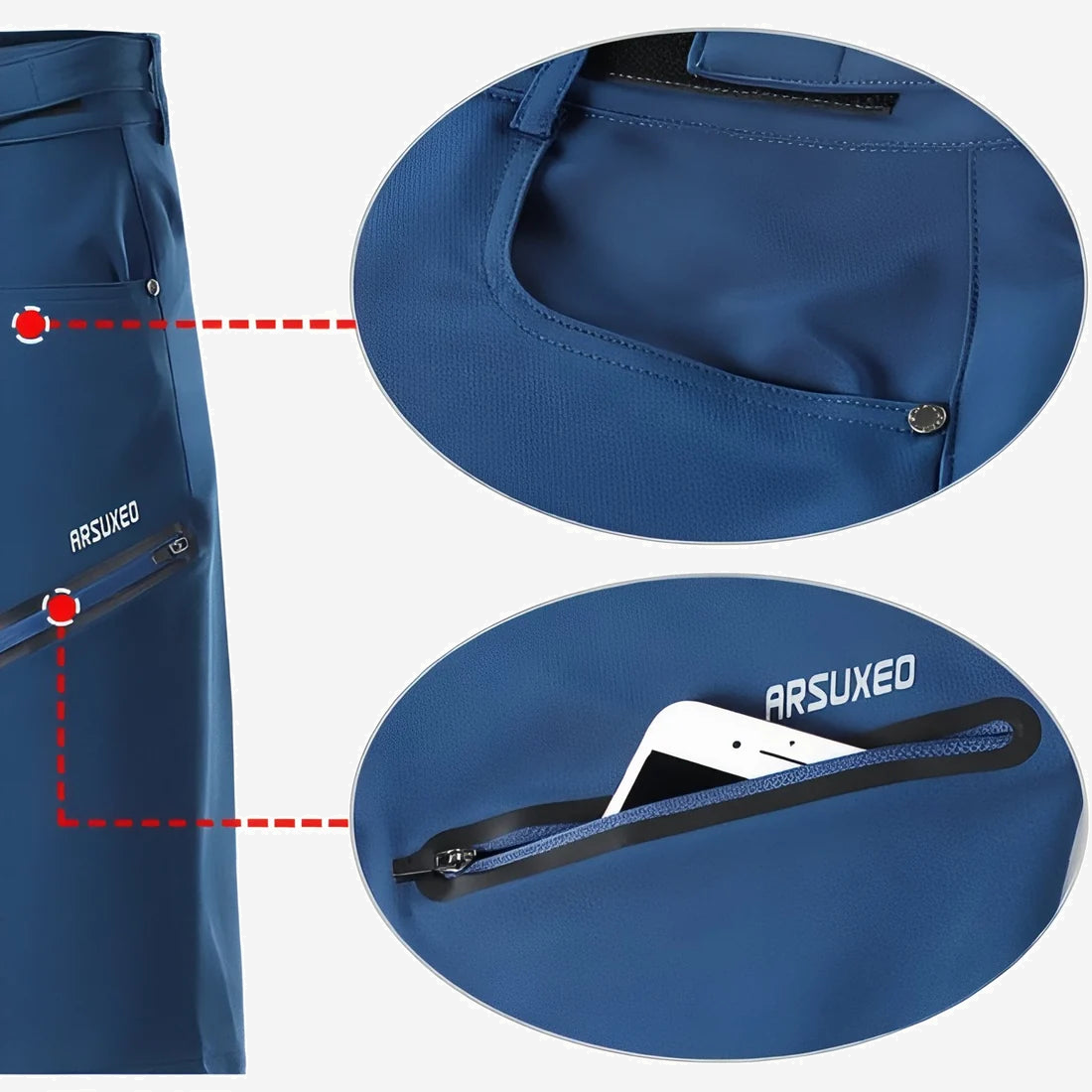 Bermuda de randonnée homme à taille réglable