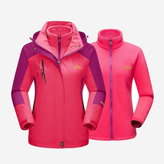 Veste de randonnée femme 3 en 1 à polaire amovible