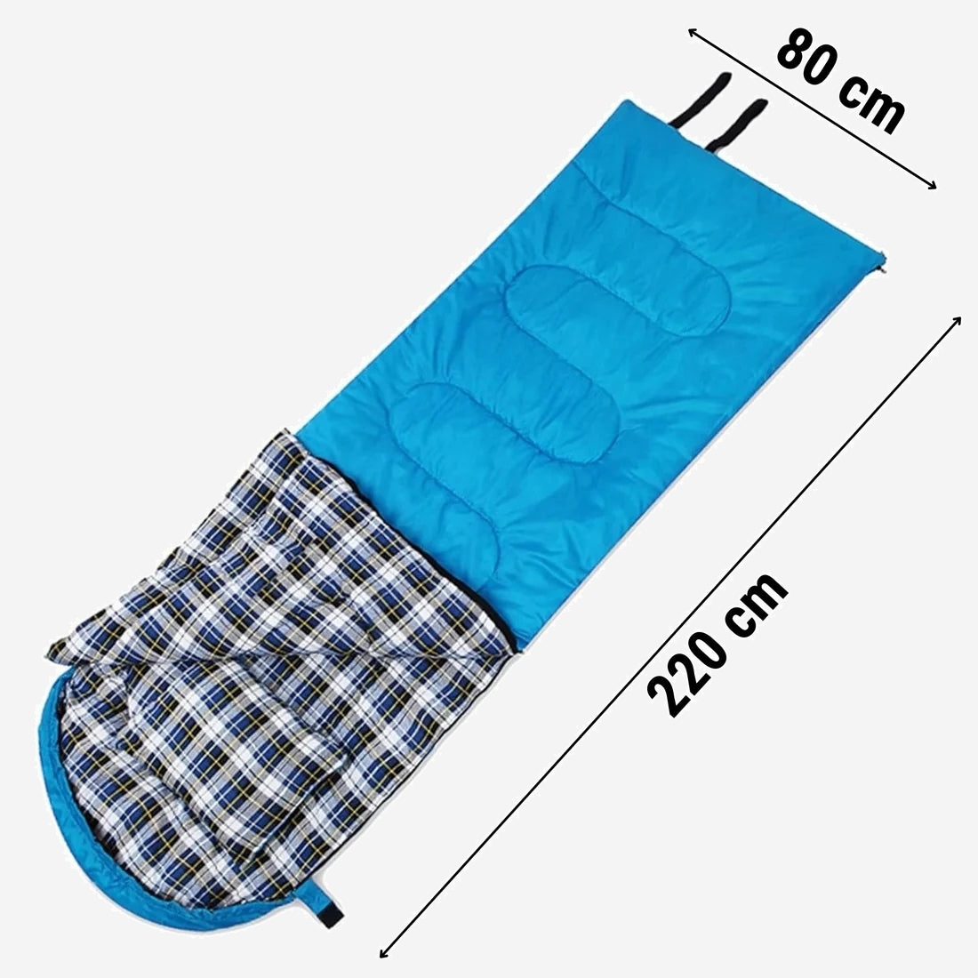 Sac de couchage flanelle avec oreiller 220 cm