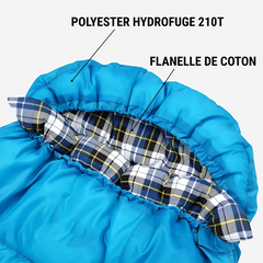 Sac de couchage flanelle avec oreiller 220 cm