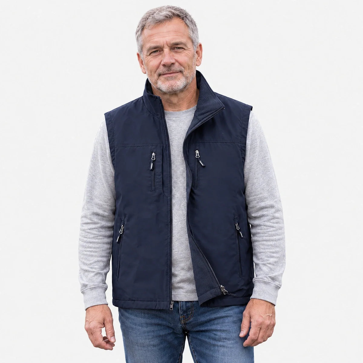 Gilet léger multipoches homme - photo portée