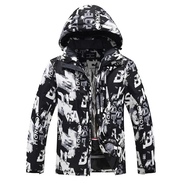 Veste de ski imprimée à capuche homme