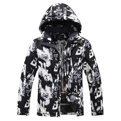 Veste de ski imprimée à capuche homme