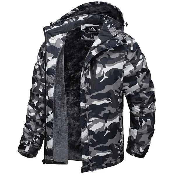 Veste de ski doublée polaire à capuche amovible homme