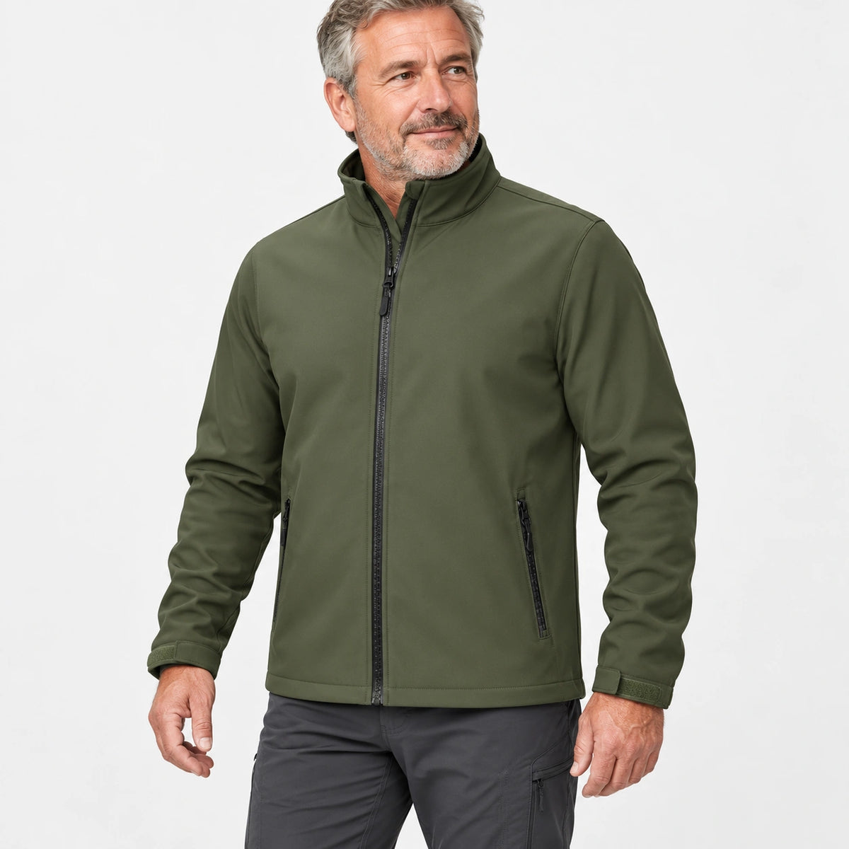 Veste softshell polaire homme — Coupe du buste et manches portées