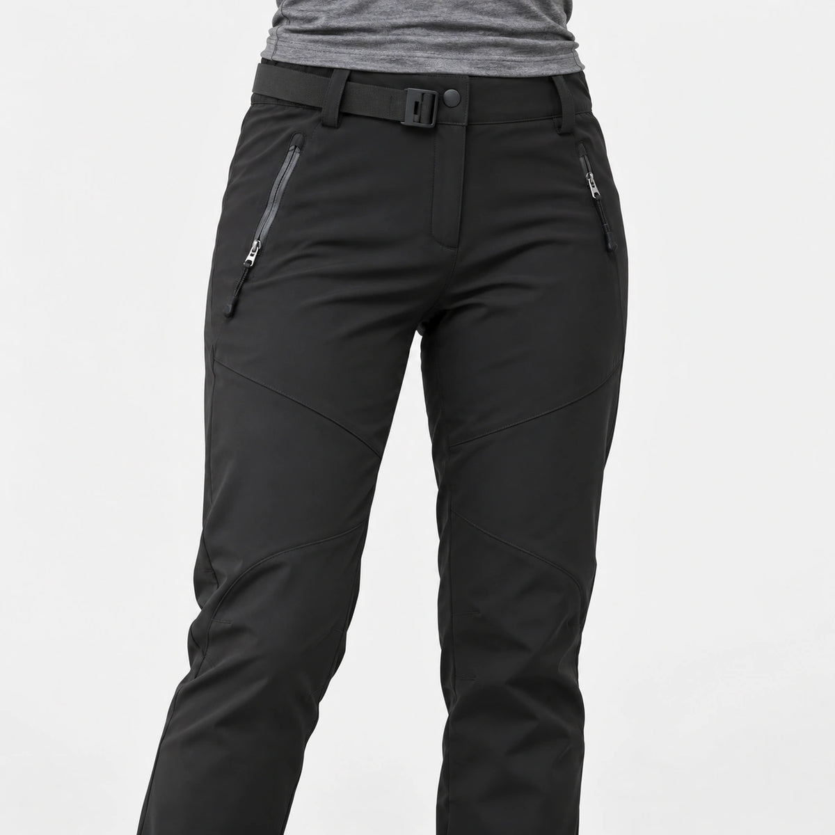 Pantalon de randonnée hiver femme doublé polaire — Taille et poches portées